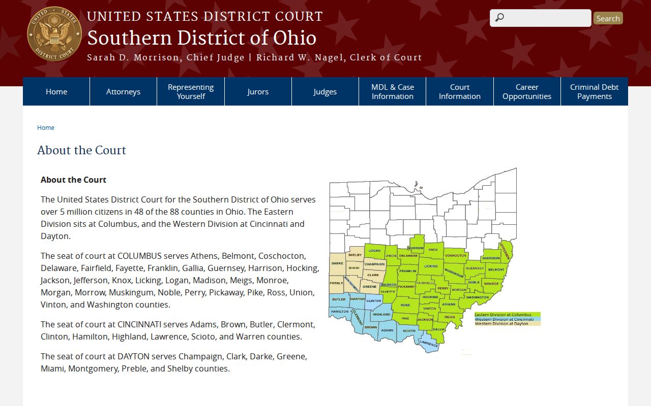 Southern District of Ohio court information