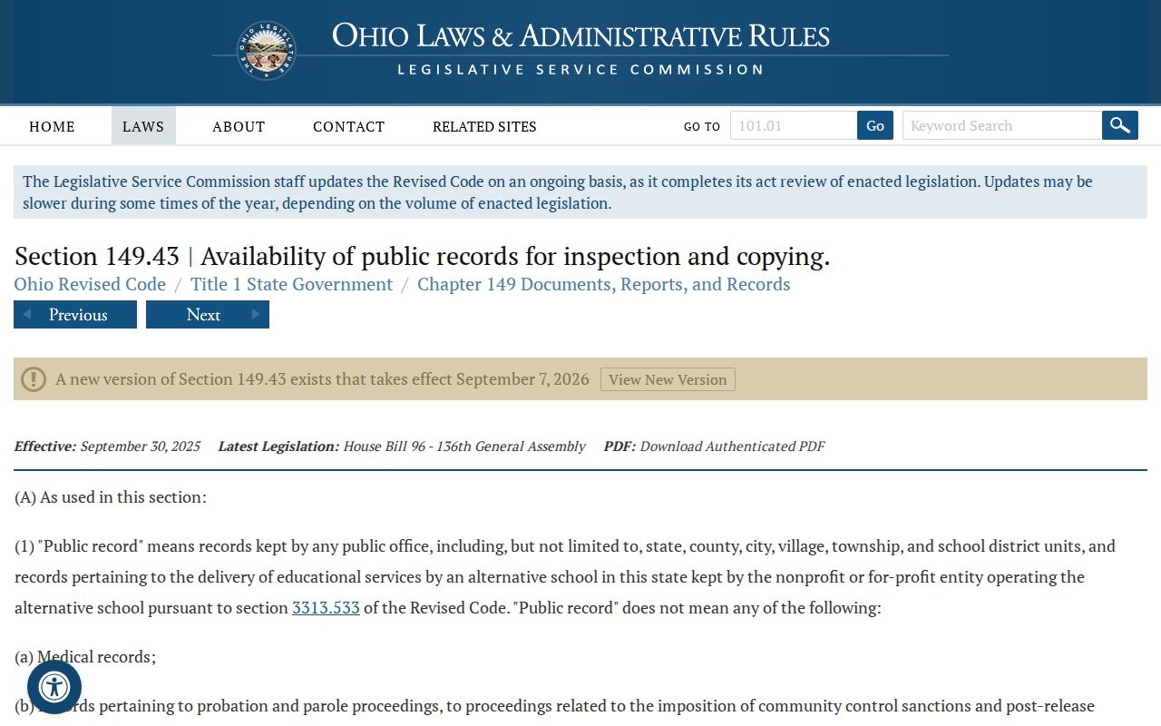 Logan County civil court dockets and Ohio public-records access rules