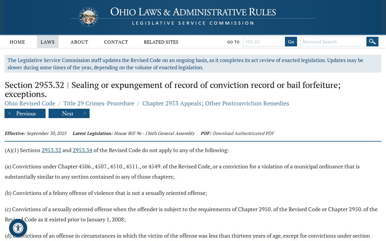 Logan County criminal court dockets and Ohio sealing access rules