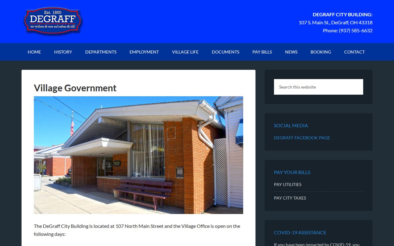 DeGraff court records village government contact source