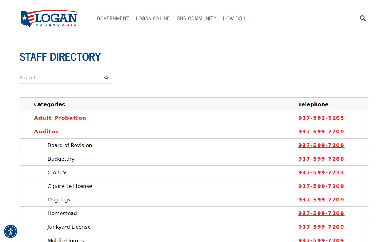 Logan County court docket staff directory route